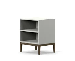 Edge 2.0 Sängbord | White/Burned Walnut, Hylla