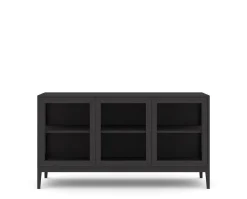 Edge 2.0 Vitrinskåp | 3 Dörrar, 1-Sektion, Black