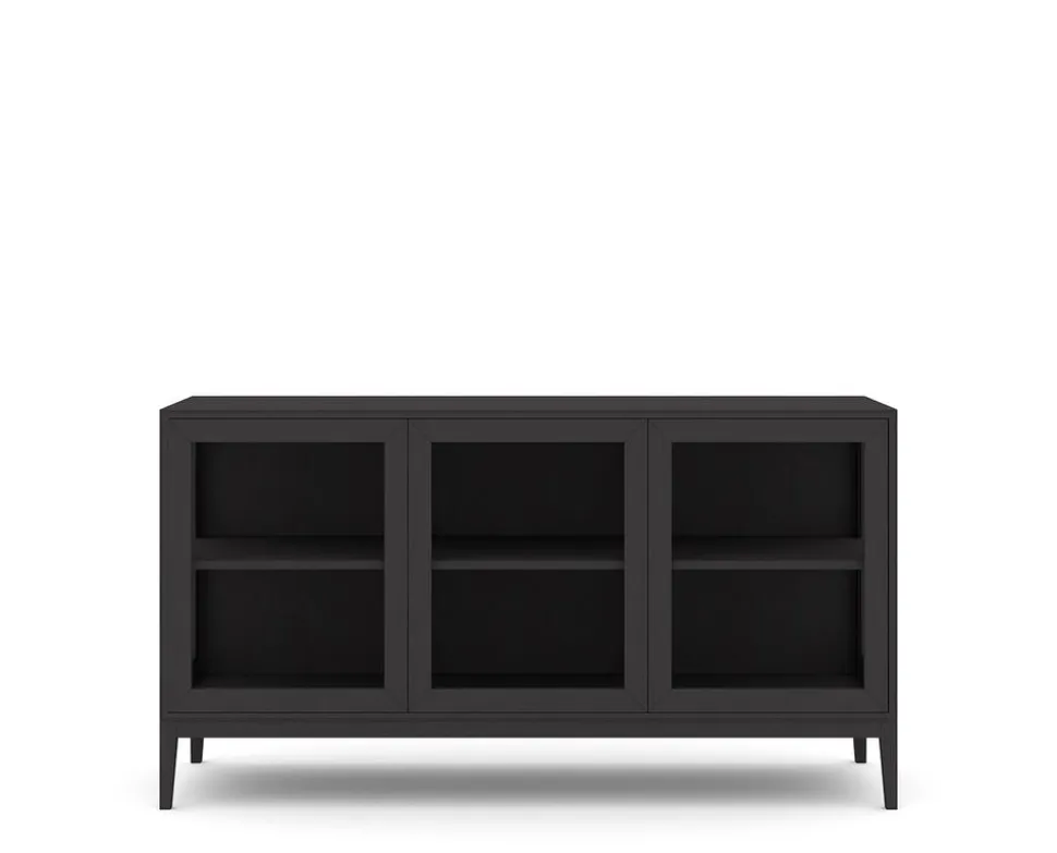 Edge 2.0 Vitrinskåp | 3 Dörrar, 1-Sektion, Black