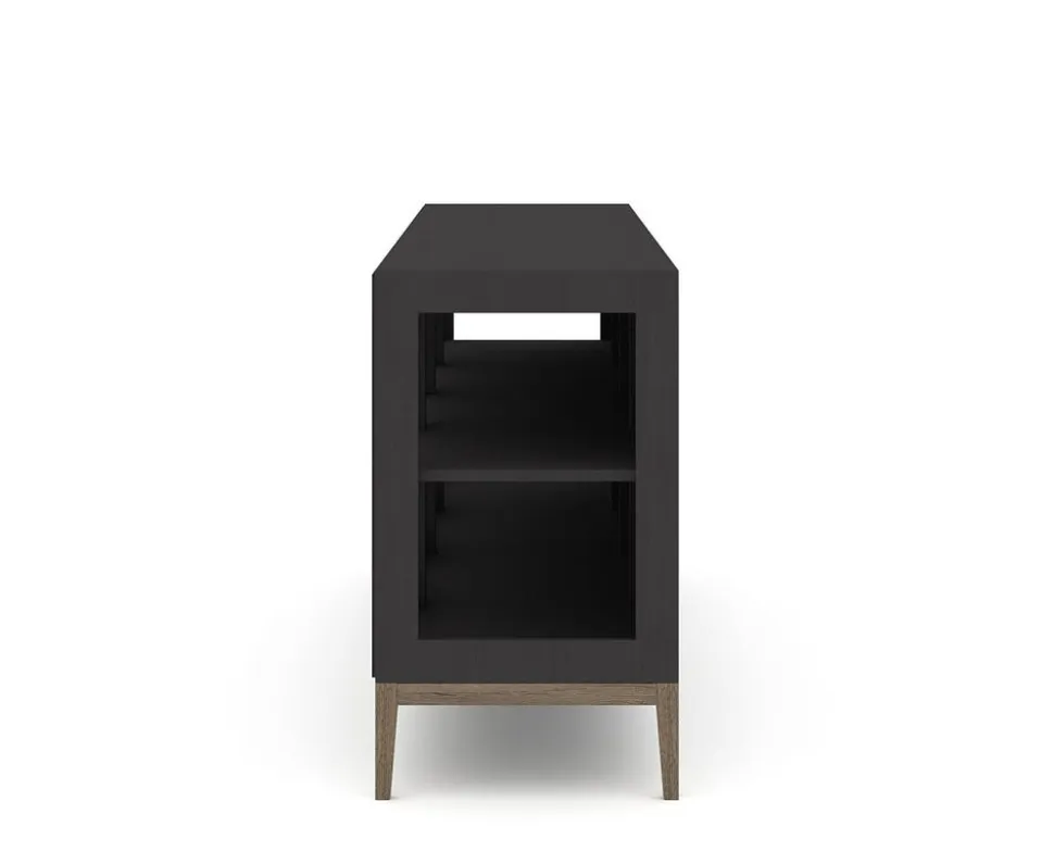 Edge 2.0 Vitrinskåp | 4 Dörrar, 1-Sektion, Black/ Burned Walnut