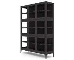 Edge 2.0 Vitrinskåp | 3 Dörrar, 3-Sektioner, Black