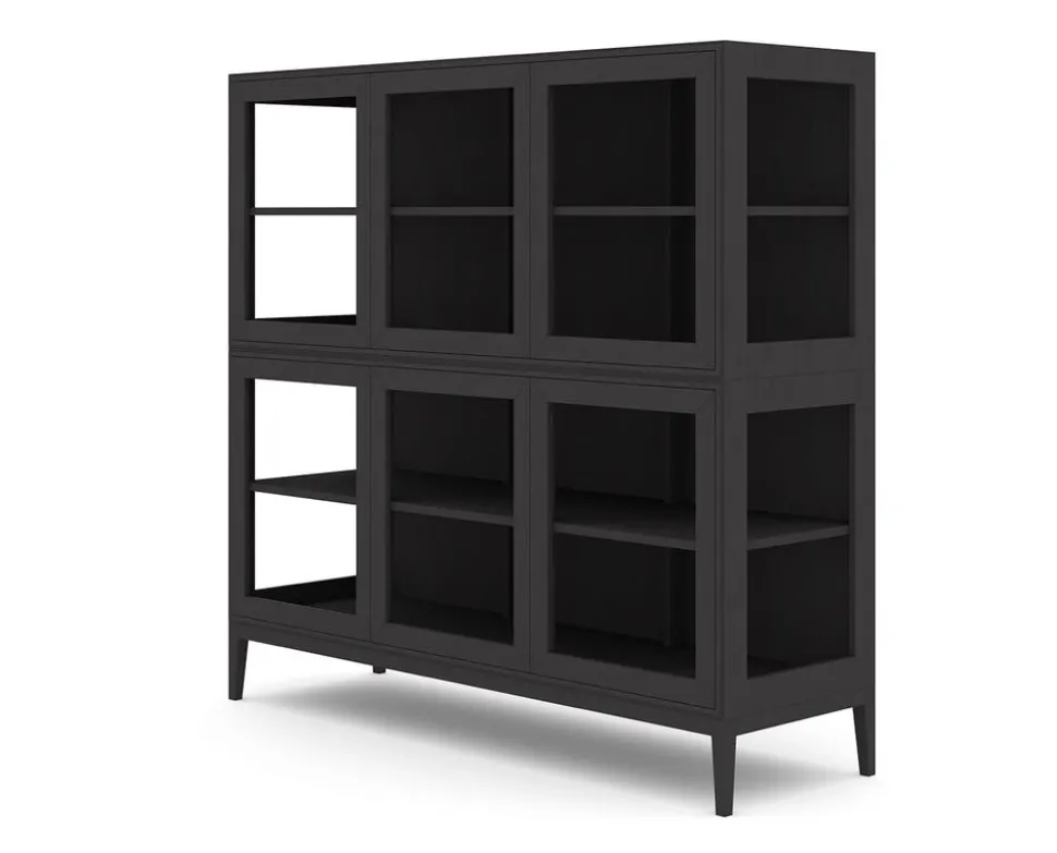 Edge 2.0 Vitrinskåp | 3 Dörrar, 2-Sektioner, Black