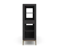Edge 2.0 Vitrinskåp | 4 Dörrar, 2-Sektioner, Black/ Burned Walnut