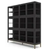 Edge 2.0 Vitrinskåp | 4 Dörrar, 3-Sektioner, Black/ Burned Walnut