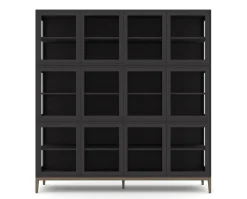 Edge 2.0 Vitrinskåp | 4 Dörrar, 3-Sektioner, Black/ Burned Walnut