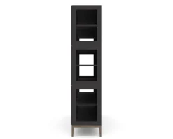 Edge 2.0 Vitrinskåp | 4 Dörrar, 3-Sektioner, Black/ Burned Walnut