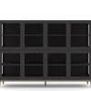 Edge 2.0 Vitrinskåp | 4 Dörrar, 2-Sektioner, Black/ Burned Walnut