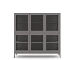 Edge 2.0 Vitrinskåp | 3 Dörrar, 2-Sektioner, Grey