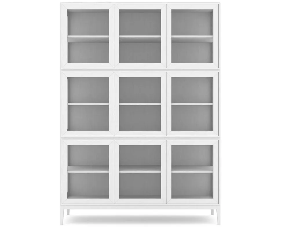 Edge 2.0 Vitrinskåp | 3 Dörrar, 3-Sektioner, White