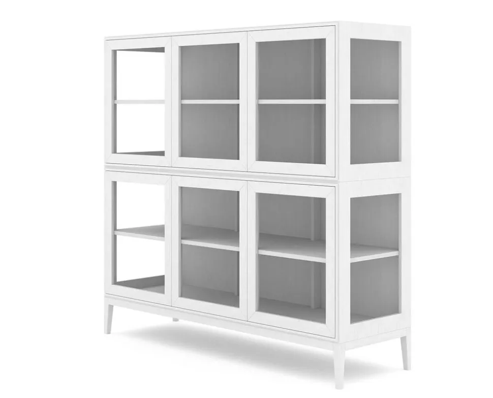 Edge 2.0 Vitrinskåp | 3 Dörrar, 2-Sektioner, White