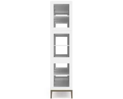 Edge 2.0 Vitrinskåp | 3 Dörrar, 3-Sektioner, White/ Burned Walnut