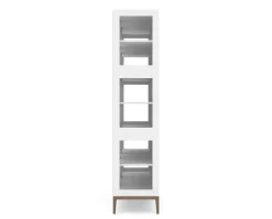 Edge 2.0 Vitrinskåp | 4 Dörrar, 3-Sektioner, White/ Burned Walnut