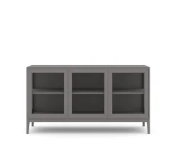 Edge 2.0 Vitrinskåp | 3 Dörrar, 1-Sektion, Grey