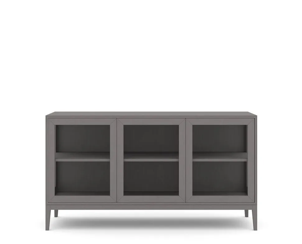 Edge 2.0 Vitrinskåp | 3 Dörrar, 1-Sektion, Grey
