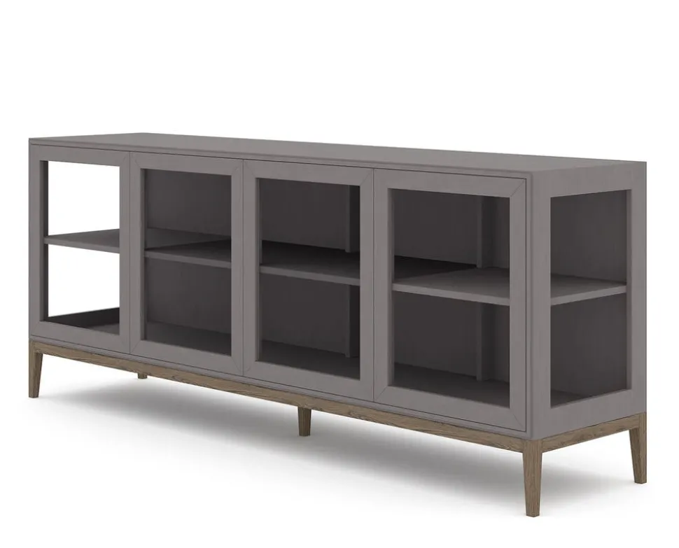 Edge 2.0 Vitrinskåp | 4 Dörrar, 1-Sektion, Grey/ Burned Walnut