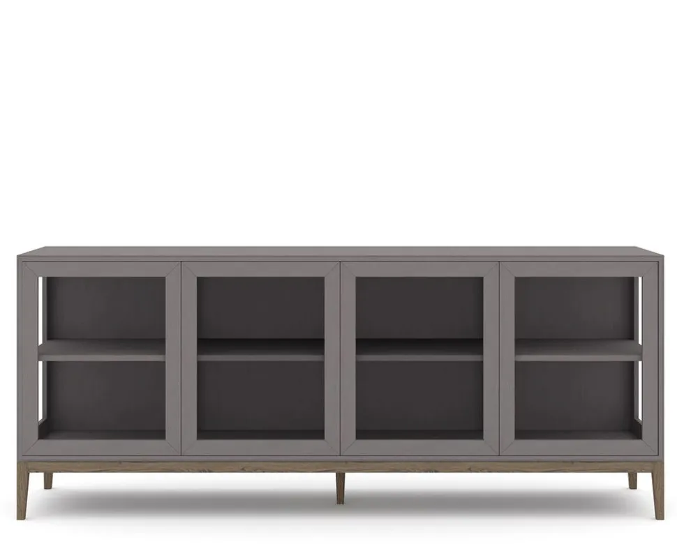 Edge 2.0 Vitrinskåp | 4 Dörrar, 1-Sektion, Grey/ Burned Walnut