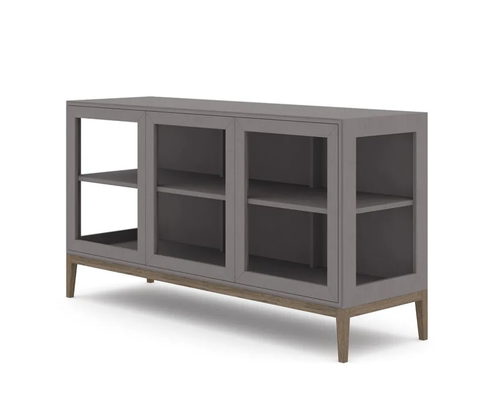 Edge 2.0 Vitrinskåp | 3 Dörrar, 1-Sektion, Grey/ Burned Walnut