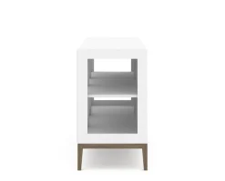 Edge 2.0 Vitrinskåp | 3 Dörrar, 1-Sektion, White/ Burned Walnut