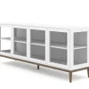 Edge 2.0 Vitrinskåp | 4 Dörrar, 1-Sektion, White/ Burned Walnut