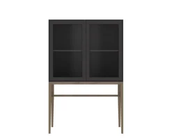 Edge 2.0 Vitrinskåp Hög | Black/ Burned Walnut