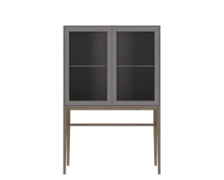 Edge 2.0 Vitrinskåp Hög | Grey/ Burned Walnut