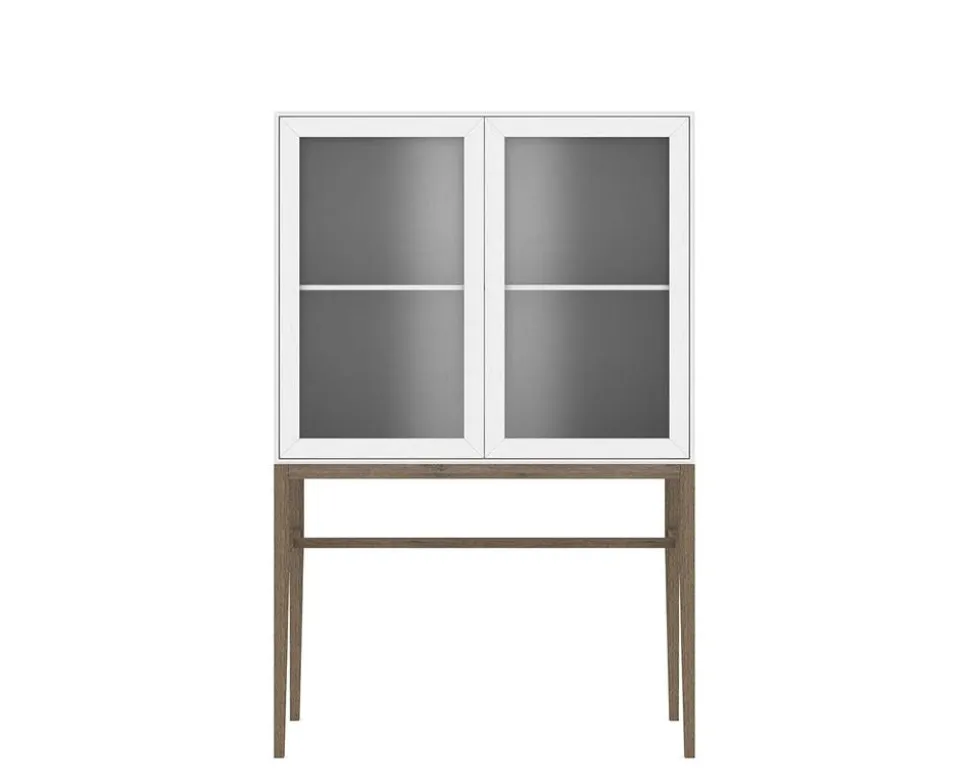 Edge 2.0 Vitrinskåp Hög | White/ Burned Walnut