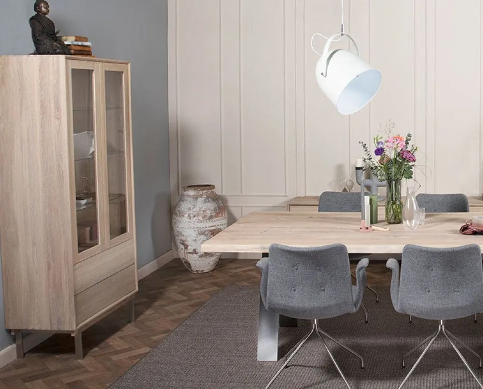 Elegant Vitrinskåp | 2 dörrar och 2 lådor