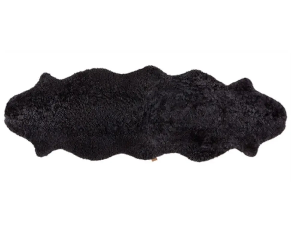 Ella Korthårigt Fårskinn | 200x60 Svart
