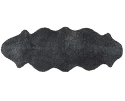 Ella Korthårigt Fårskinn | 200x60 Svartgrafit