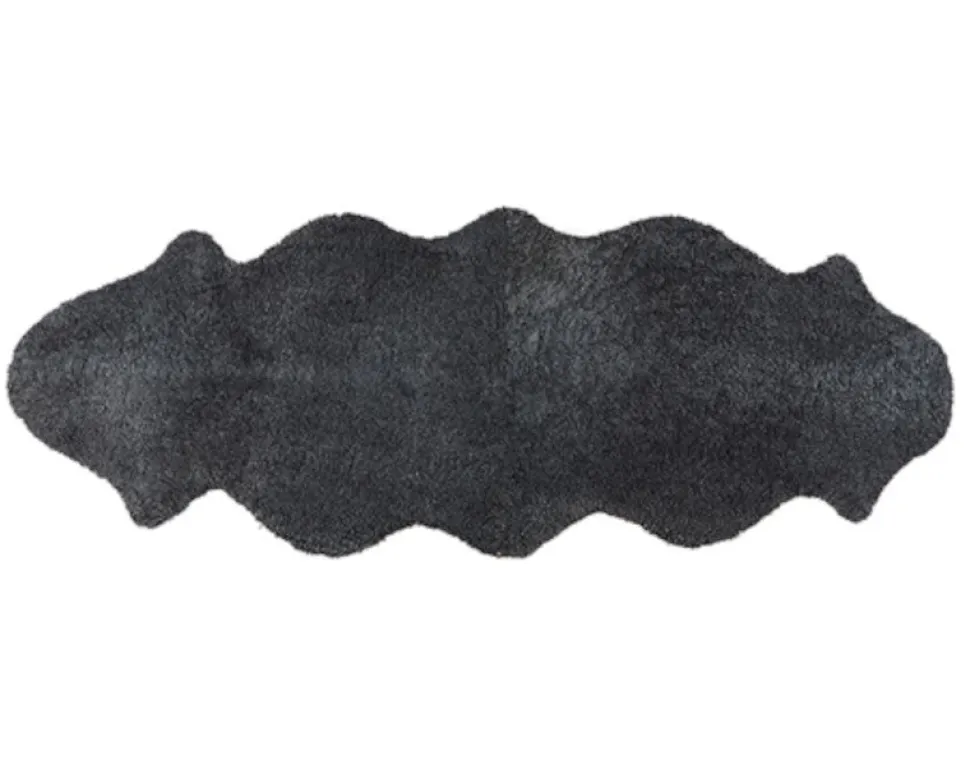 Ella Korthårigt Fårskinn | 200x60 Svartgrafit