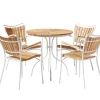 Ellen Cafébord Ø80 | Vit / Teak