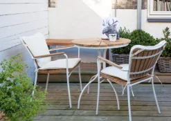 Ellen Cafébord Ø80 | Vit / Teak