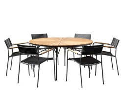 Ellen Trädgårdsbord Ø130 | Antracite/Teak