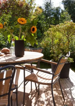 Ellen Trädgårdsbord Ø130 | Antracite/Teak