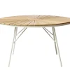 Ellen Trädgårdsbord Ø130 | Vit/Teak