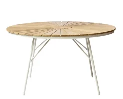 Ellen Trädgårdsbord Ø130 | Vit/Teak