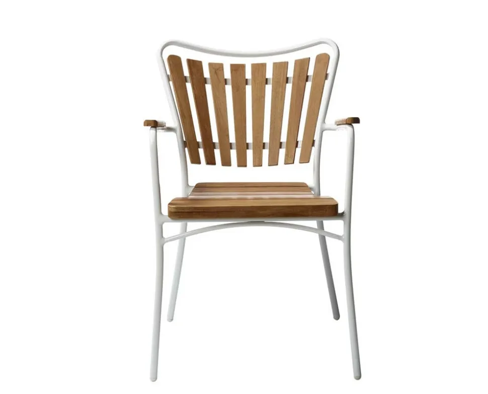 Ellen Trädgårdsstol | Vit/Teak