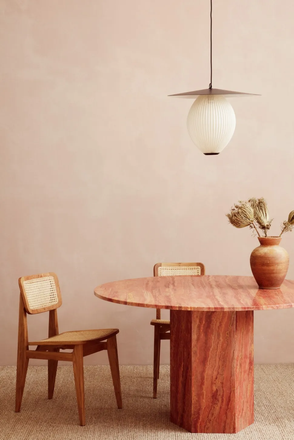 Epic Matbord Ø130 Burnt Red Travertine