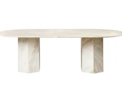 Epic Matbord Ellips 240×120 Neutral White Travertine