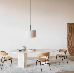 Epic Matbord Ellips 240×120 Neutral White Travertine