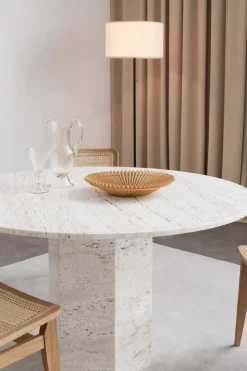 Epic Matbord Ø130 Neutral White Travertine