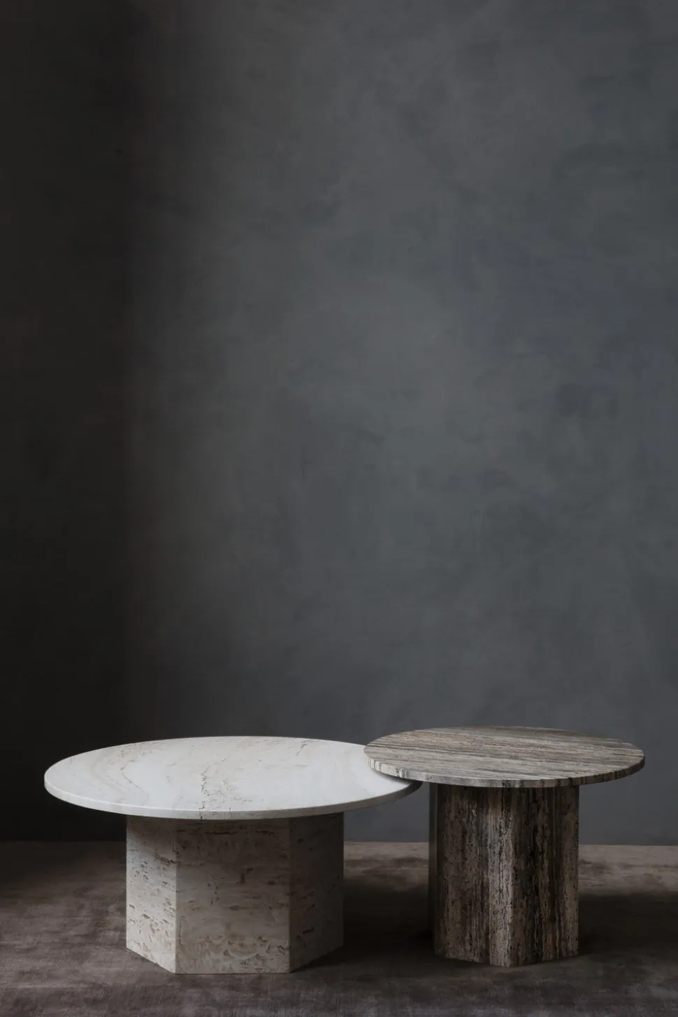 Epic Soffbord Ø80 Neutral White Travertine