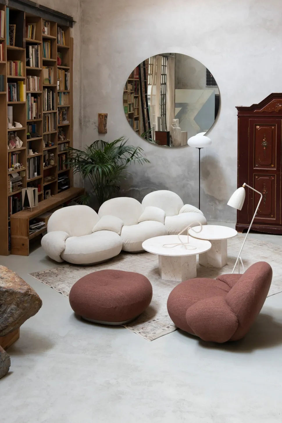 Epic Soffbord Ø80 Neutral White Travertine