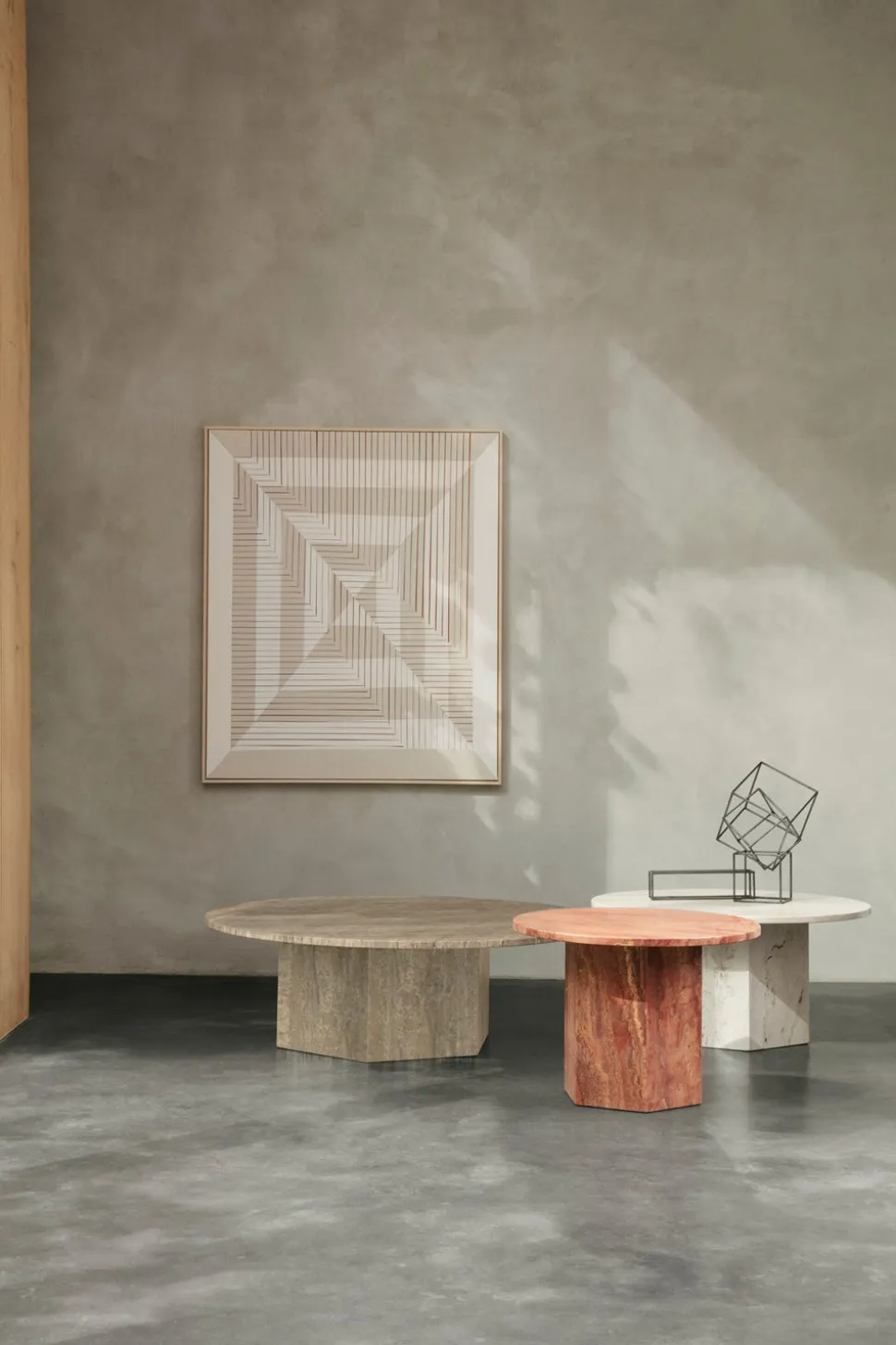 Epic Soffbord Ø80 Neutral White Travertine