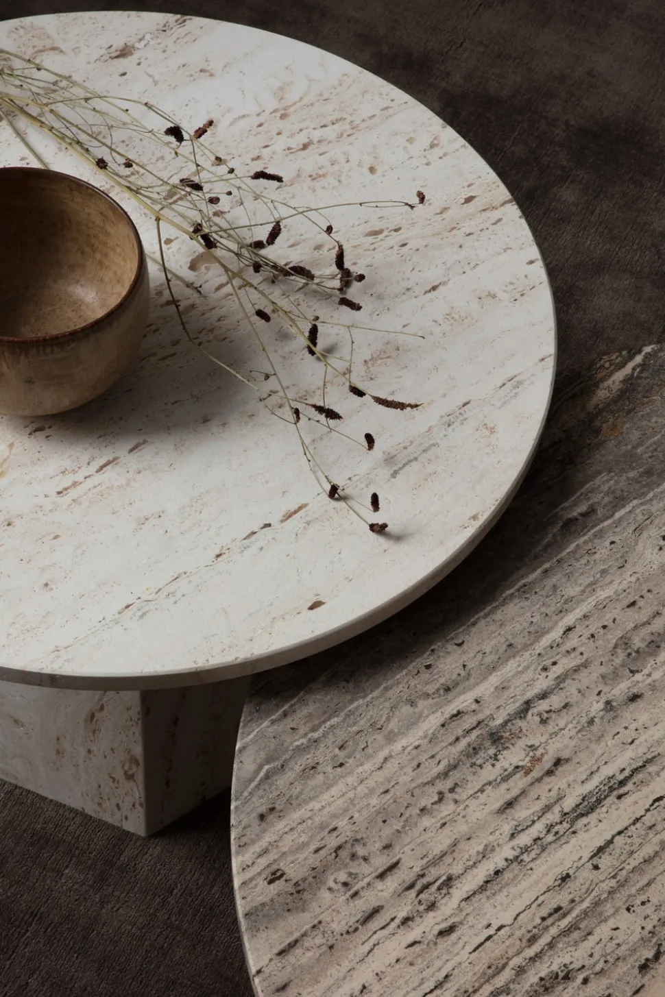 Epic Soffbord Ø80 Neutral White Travertine