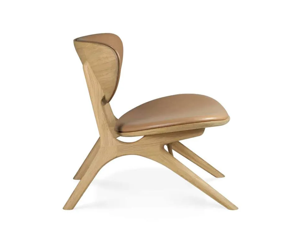 Eye Loungestol | Lackad Ek | Läder Sienna