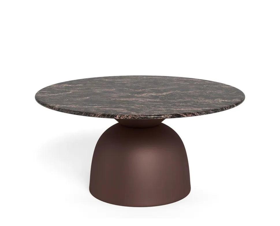 Ferrol Soffbord | Ø80x42 | Brun Marmor / Brons