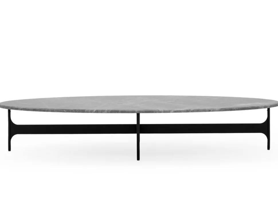 Floema Soffbord 150x50 | Ovalt | Grå Marmor