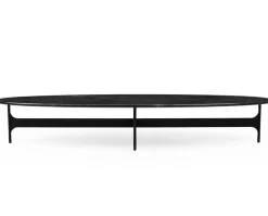 Floema Soffbord 150x50 | Ovalt | Svart Marmor