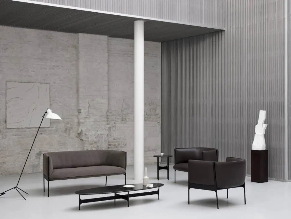 Floema Soffbord 150x50 | Ovalt | Svart Marmor